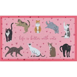Rohožka 40x70 cm Life Is Better With Cats – Artsy Doormats obraz