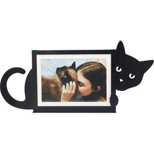 Černý kovový stojací rámeček 36x16 cm Hidden Cat – Balvi obraz