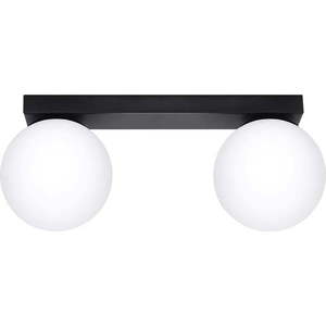 Černé stropní svítidlo se skleněným stínidlem ø 12 cm Umerta – Nice Lamps obraz