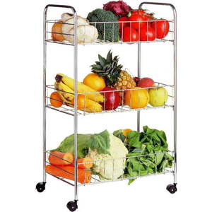 Kovový pojízdný regál ve stříbrné barvě 36x64 cm – Premier Housewares obraz