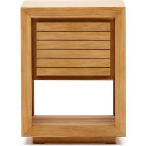 Nízká skříňka pod umyvadlo z teakového dřeva v přírodní barvě 60x80 cm Saula – Kave Home obraz