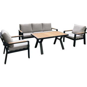 Šedý hliníkový zahradní lounge set pro 5 Rotterdam – Rojaplast obraz