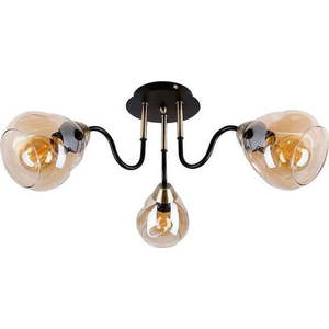 Stropní svítidlo se skleněným stínidlem v černo-zlaté barvě Unica – Candellux Lighting obraz