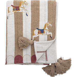 Bílo-hnědá deka 130x160 cm Merry-go-round – Bloomingville obraz