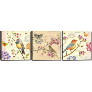 Sada 3 obrazů Tablo Center Birds obraz