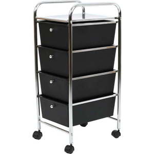 Plastový pojízdný regál v černo-stříbrné barvě 33x79 cm – Premier Housewares obraz