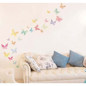 Sada 24 samolepek Ambiance Artistic Butterflies obraz
