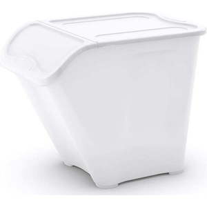 Bílý plastový úložný box s víkem 55x39x46 cm All In Box – KIS obraz
