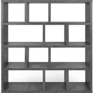 Šedá knihovna v dekoru betonu 150x159 cm Berlin – TemaHome obraz
