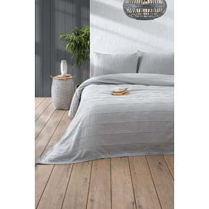 Šedý bavlněný set přehozu a povlaků na polštář 210x220 cm Sedef – Mijolnir obraz