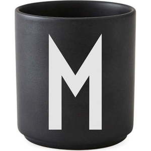 Černý porcelánový hrnek Design Letters Alphabet M, 250 ml obraz