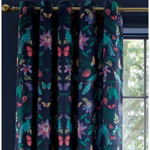 Modré závěsy v sadě 2 ks 229x229 cm Mya Tropical Floral – Catherine Lansfield obraz