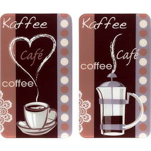 Sada 2 skleněných krytů na sporák Maximex Coffee, 52 x 30 cm obraz