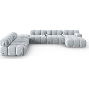 Světle modrá sametová pohovka 379 cm Bellis – Micadoni Home obraz