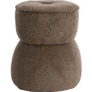Hnědý taburet z textilie bouclé Leyla – Light & Living obraz