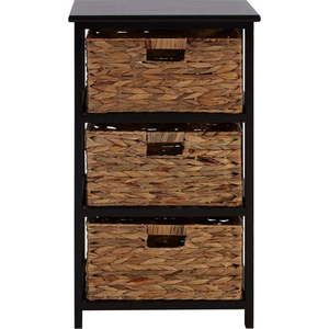 Koupelnový regál z masivu pavlovnie v černo-přírodní barvě 41x70 cm Padstow – Premier Housewares obraz