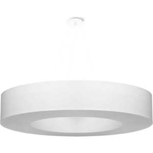 Bílé závěsné svítidlo s textilním stínidlem ø 90 cm Galata – Nice Lamps obraz