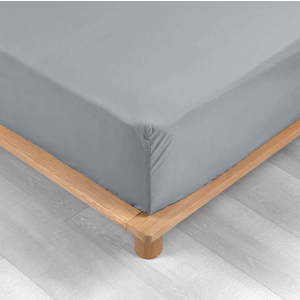 Světle šedé napínací prostěradlo z bavlněného perkálu 180x200 cm Percaline – douceur d'intérieur obraz