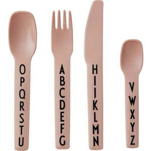 4dílná sada růžových dětských příborů Design Letters obraz
