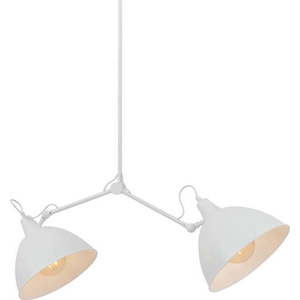 Bílé závěsné svítidlo s kovovým stínítkem 104x104 cm Coben - CustomForm obraz