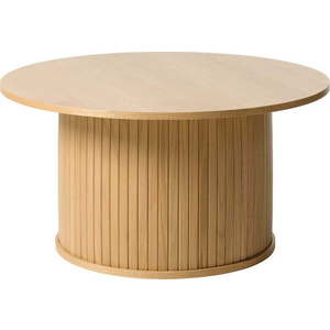 Kulatý konferenční stolek v dekoru dubu v přírodní barvě ø 90 cm Nola – Unique Furniture obraz