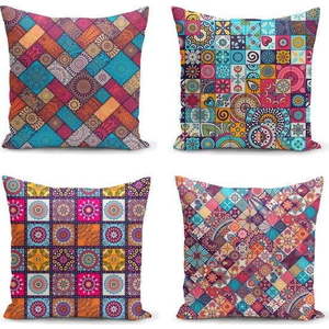 Povlaky na polštáře v sadě 4 ks 45x45 cm Mandala Tiles – Minimalist Cushion Covers obraz