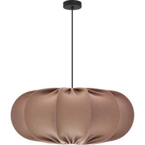 Hnědé závěsné svítidlo s textilním stínidlem ø 52 cm Cafee – Candellux Lighting obraz
