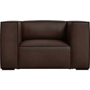 Tmavě hnědé kožené křeslo Madame – Windsor & Co Sofas obraz