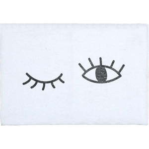 Bílá koupelnová podložka s příměsí bavlny Really Nice Things Eyes, 40 x 60 cm obraz