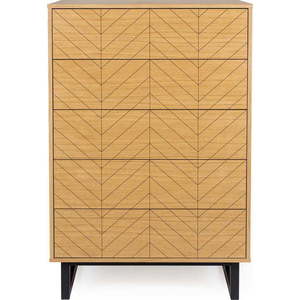 Komoda v dubovém dekoru Woodman Camden Herringbone, 80 x 123 cm obraz