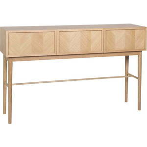 Konzolový stolek v dekoru dubu v přírodní barvě 38x150 cm Herringbone – Hübsch obraz