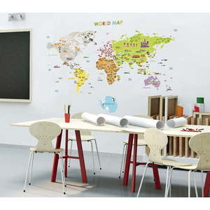 Dětská samolepka na zeď 120x150 cm Giant World Map – Ambiance obraz