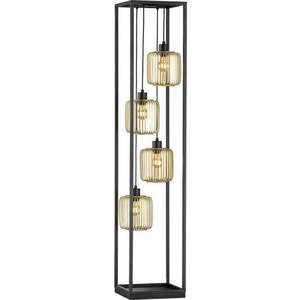 Černá stojací lampa se skleněným stínidlem (výška 150 cm) Caydo – Fischer & Honsel obraz