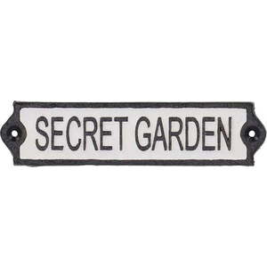 Litinová cedule 21x5 cm Secret Garden – Esschert Design obraz