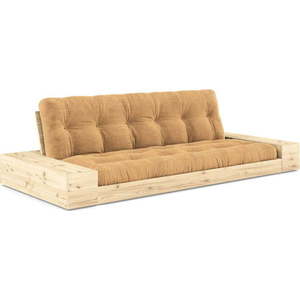 Manšestrová rozkládací pohovka ve světle hnědo-hořčicové barvě 244 cm Base – Karup Design obraz