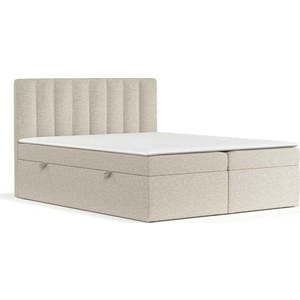 Béžová boxspring postel s úložným prostorem 160x200 cm Novento – Maison de Rêve obraz