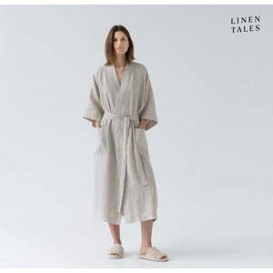 Béžový lněný župan velikost S/M Summer – Linen Tales obraz