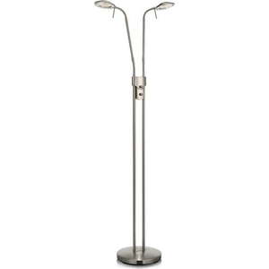 LED stojací lampa ve stříbrné barvě s kovovým stínidlem (výška 135 cm) Hudson – Markslöjd obraz