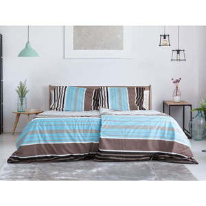 Modro-hnědé krepové povlečení na jednolůžko 140x200 cm Top Class – B.E.S. obraz