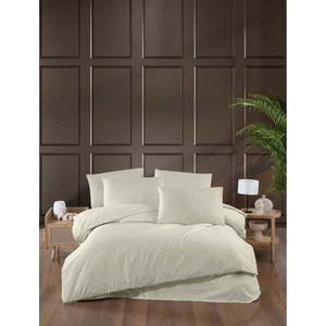Krémové damaškové povlečení na dvoulůžko/prodloužené s prostěradlem/4dílné 200x220 cm – Mila Home obraz