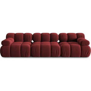 Červená sametová pohovka 282 cm Bellis – Micadoni Home obraz