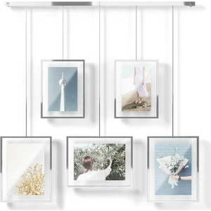 Kovové rámečky na zeď ve stříbrné barvě v sadě 5 ks 70x80 cm Exhibit – Umbra obraz