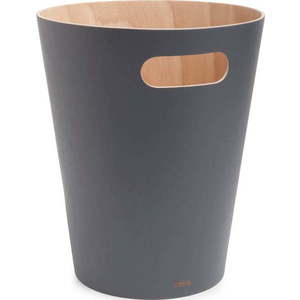Tmavě šedý dřevěný odpadkový koš 7, 5 l Woodrow – Umbra obraz