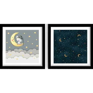 Dětské obrázky v sadě 2 ks 33x33 cm Night – Wallity obraz