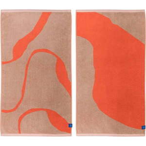 Oranžové/světle hnědé ručníky v sadě 2 ks z Bio bavlny 50x90 cm Nova Arte – Mette Ditmer Denmark obraz