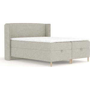 Světle šedá boxspring postel s úložným prostorem 160x200 cm Monpelli – Maison de Rêve obraz