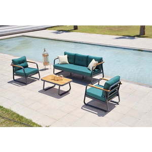 Zahradní lounge set v petrolejové barvě pro 5 Rio – Floriane Garden obraz