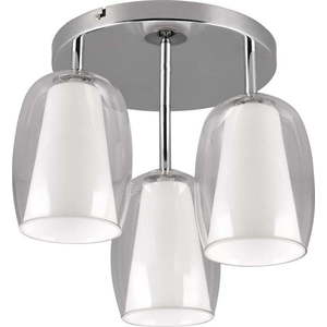 Stropní svítidlo se skleněným stínidlem ø 14 cm ve stříbrné barvě Barret – Trio Select obraz
