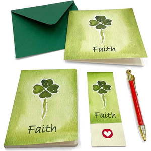 Dárkový psací set s přáním Four-Leaf Clover – Kartos obraz