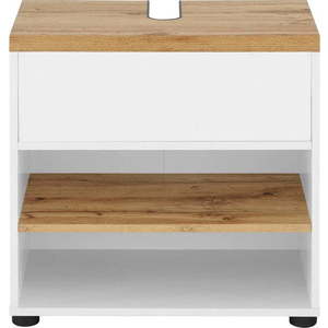 Bílá skříňka pod umyvadlo v dekoru dubu 60x57 cm Thessa – Støraa obraz